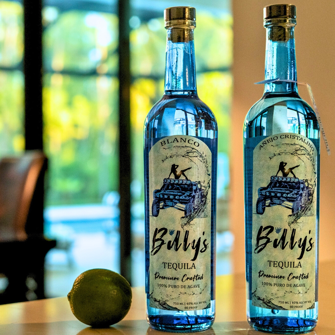 Billys Bottles on counter with Lime